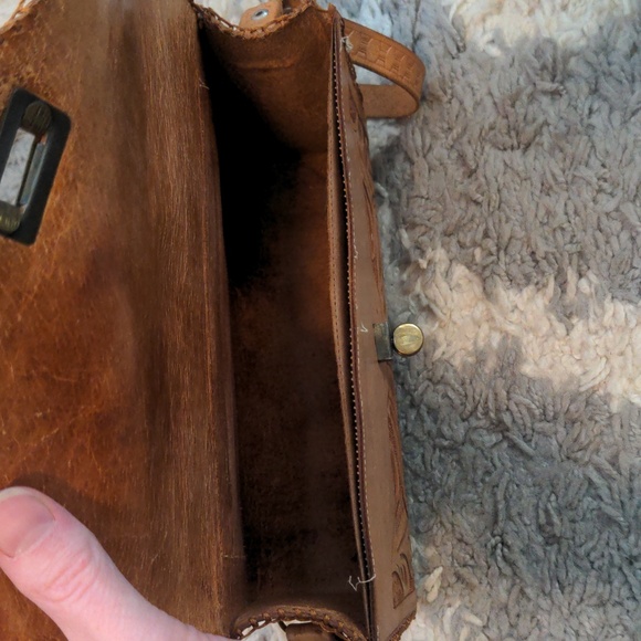 VTG Vintage Tooled flower shoulder bag purse - Picture 17 of 17